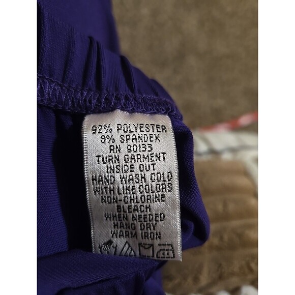 Bob Mackie Wearable Purple Wide-Leg Pull-On Stretch Pants Size Large 34x32 NWT - Picture 6 of 7